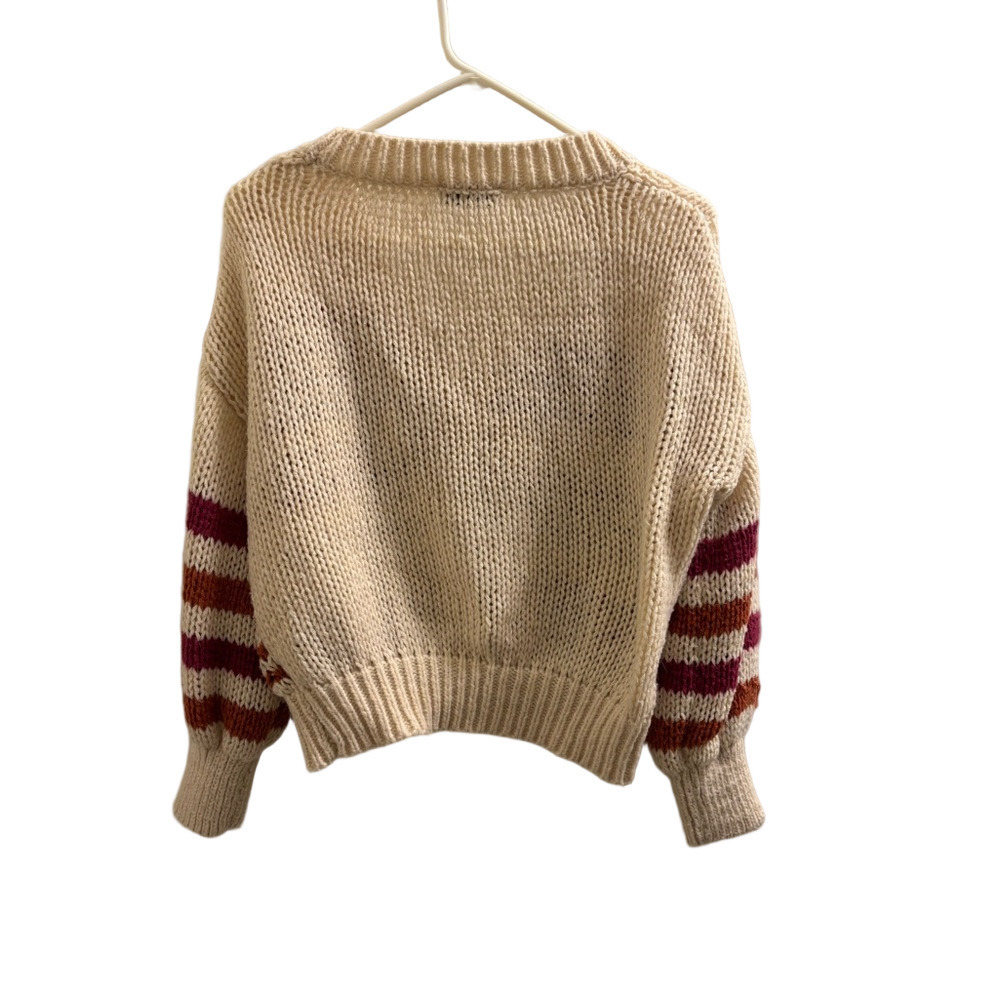 Sadie & Sage Colorful Striped Knit Cardigan pink, rust, green - Picture 4 of 8